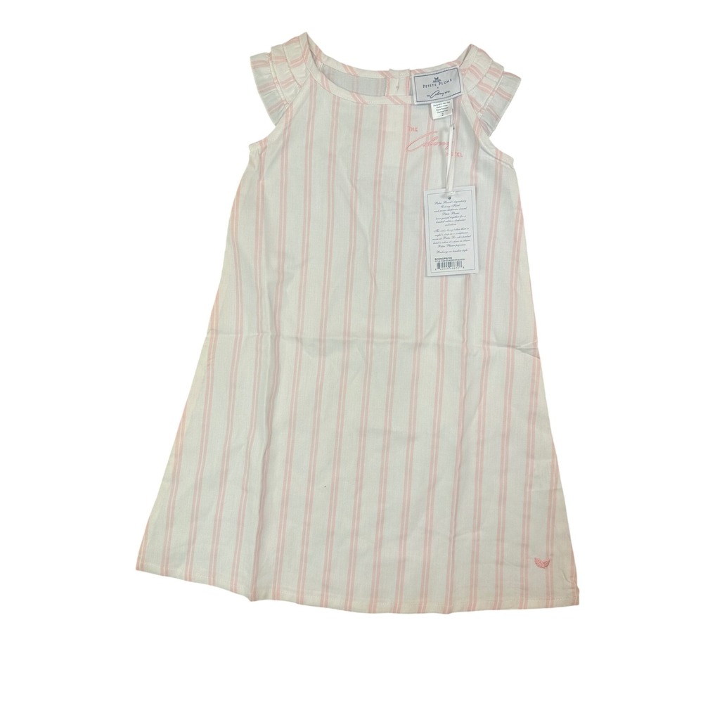 Petite Plume x The Colony Hotel Pink White Stripe Amelie Nightgown Kids Size 2